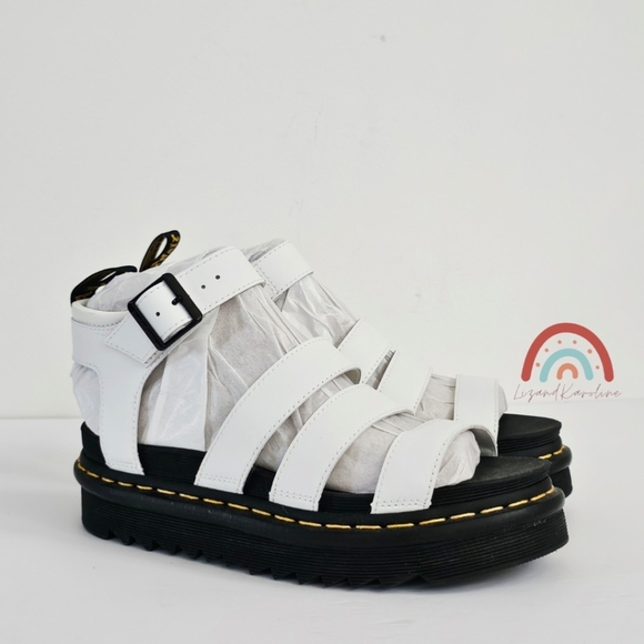 New! Dr. Martens Blaire White Leather Strap Sandals EU 38 - Picture 4 of 16